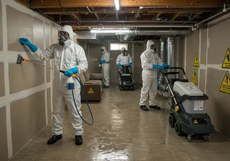 Basement Moisture Removal and Structural Drying process in Rockingham County, NH